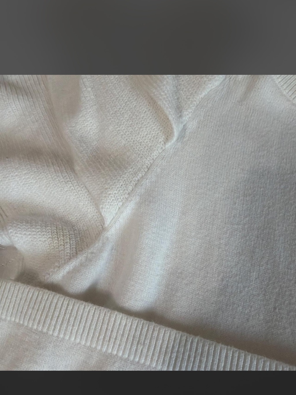 Express Cream Ruffle Short Sleeve Knit Top - Picture 4 of 5